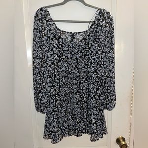 Black and blue floral dress from Francesca’s